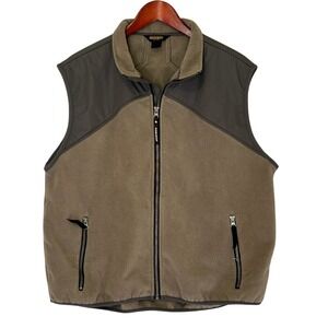 Woolrich Vest Men's L Fleece Full Zip Hiking Hunting Gorpcore Tan Brown Large